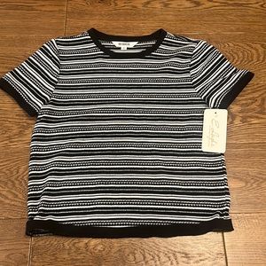 BB Dakota black and white strip shirt size small